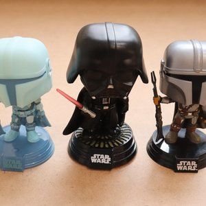 Funko Pop! Vinyl Star Wars Loose Figures Lot of 3 (Mandalorian, Darth Vader)